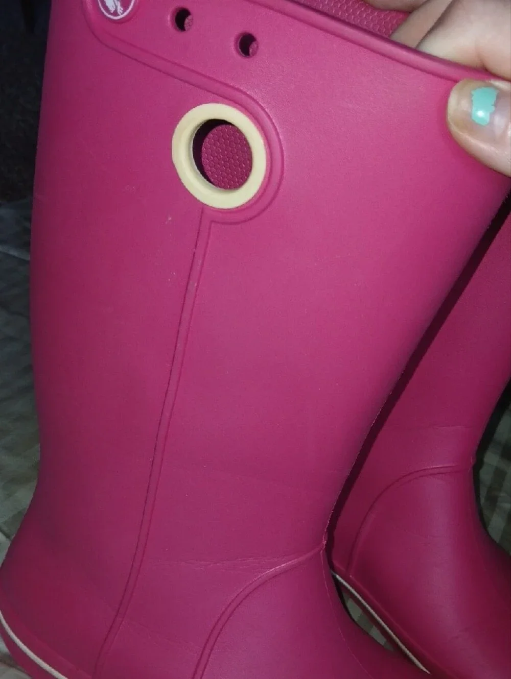 CROCS Womens Hot Pink Tall Rain Boots Sz: 8